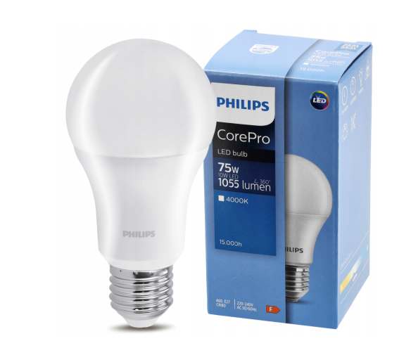 LED žárovka Philips E27 - 10W - 1055 lm - studená bílá - CorePro Premium A60