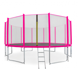 Aga SPORT PRO Trampolína 500 cm Pink + ochranná síť + žebřík + kapsa na obuv