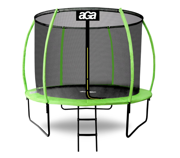 Aga SPORT EXCLUSIVE Trampolína 250 cm Světle zelená + ochranná síť + žebřík