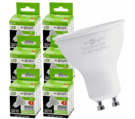 6x LED žárovka - GU10 - 10W - 900lm - 3000k - teplá barva