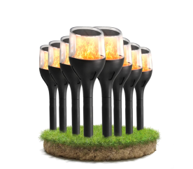 8x LED solární lampa FLAME 65cm Eco Light