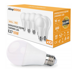 10x LED žárovka - E27 - 10W - 800Lm - teplá bílá