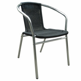 Linde Exclusive Zahradní ratanová židle MC4601 Stříbrná/Černá