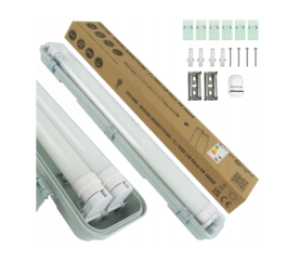 Hermetické svítidlo 60cm + 2x LED trubice neutrální bílá - SET