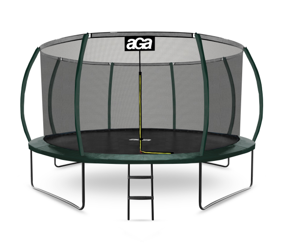 Aga SPORT EXCLUSIVE Trampolína 430 cm Tmavě zelená + ochranná síť + žebřík