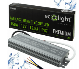 Hermetický LED zdroj 12V 150W IP67 voděodolný