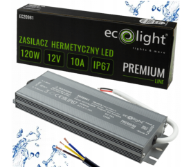 Hermetický LED zdroj 12V 120W IP67 voděodolný