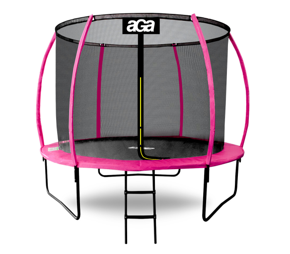 Aga SPORT EXCLUSIVE Trampolína 250 cm Růžová + ochranná síť + žebřík