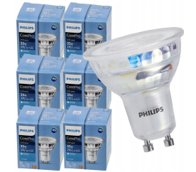 6x LED žárovka Philips GU10 - 3,5W - 275Lm 36° - neutrální bílá 4000K - CorePro Premium - SET