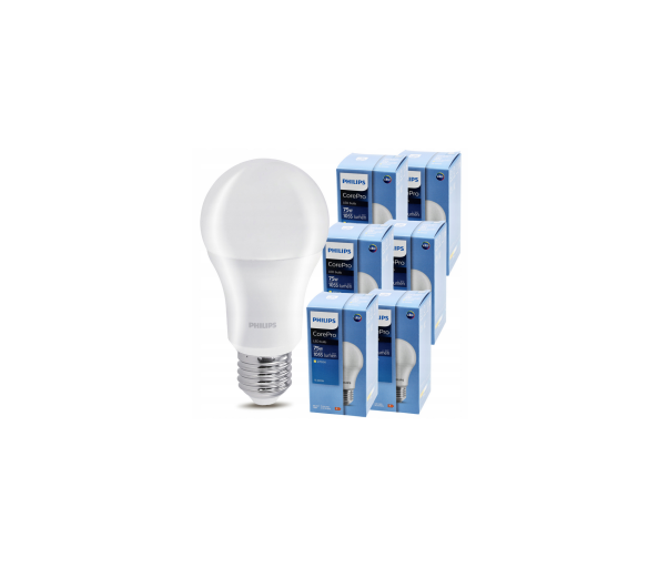 6x LED žárovka Philips E27 - 10W - 1055 lm - teplá bílá 2700K - CorePro Premium A60 - Set