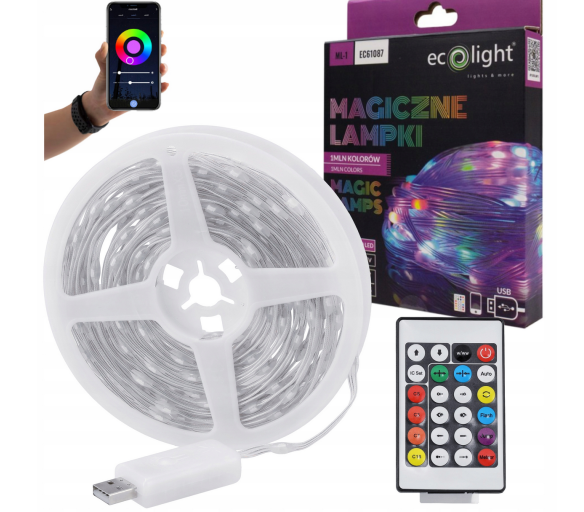 Osvětlení vánočního stromku IP65 RGB LED pásek 10m 100led