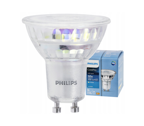 LED žárovka Philips GU10 - 4,6W - 355 Lm 36° - teplá bílá - CorePro Premium