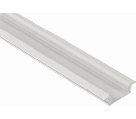 Zapuštěný SLIM profil BRG-23 pro LED pásky, bílý, 2m + opálové stínidlo + madlo + koncovky