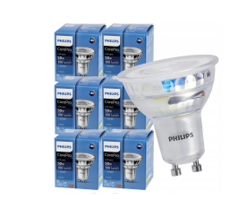 6x LED žárovka Philips GU10 - 4,6W - 390 Lm 36° - studená bílá 6500K - Premium