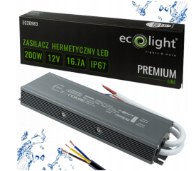 Hermetický LED zdroj 12V 200W IP67 voděodolný