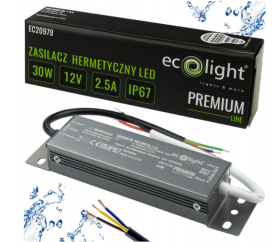 Hermetický LED zdroj 12V 30W IP67 voděodolný