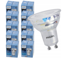 10x LED žárovka Philips GU10 - 3,5W - 275Lm 36° - neutrální bílá 4000K - CorePro Premium - SET