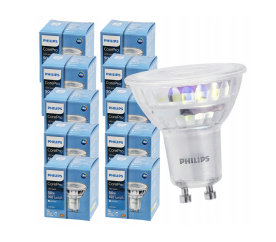 10x LED žárovka Philips GU10 - 4,6W - 390 Lm 36° - neutrální bílá 4000K - Premium