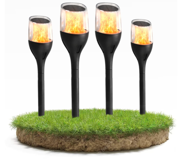 4x LED solární lampa FLAME 65cm Eco Light