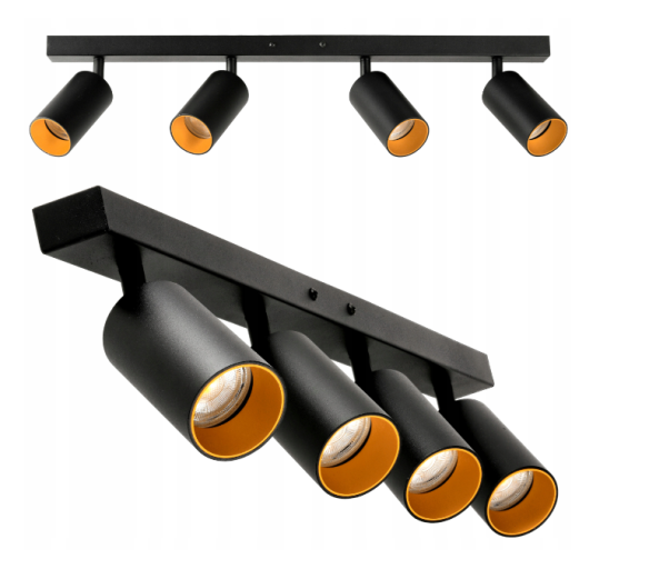 Stropní bodové svítidlo VIKI GOLD - 4xGU10 - černé