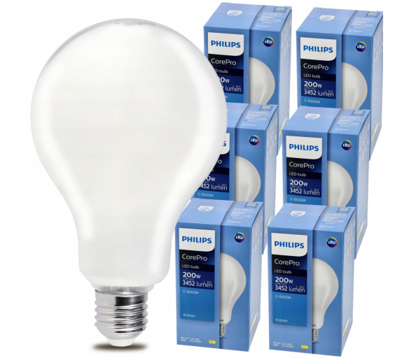 6x Philips E27 LED žárovka - 23W - 3452lm - 6500k Corepro Premium - SET